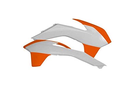 Acerbis radiator kappen Oranje / Wit KTM EXC 125/200/250/300/350/450/500 14-16 & SX/SX-F 125/150/250/350/450 13-15 - MxProStoreParts
