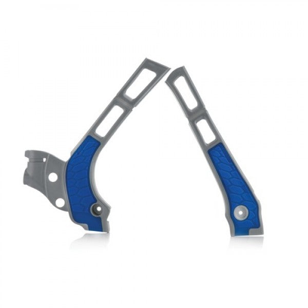 Acerbis X-Grip frame beschermers zilver / blauw Yamaha YZ 125/250 06- & Fantic XX/XE 125 2021 & XX 250 2021