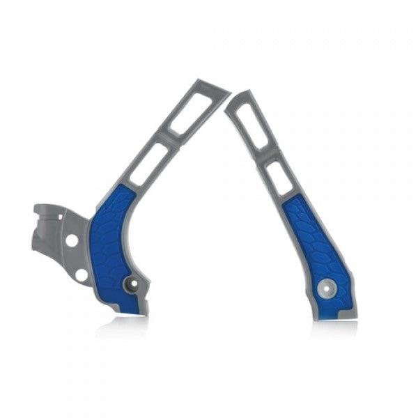 Acerbis X-Grip Rahmenschützer Silber / Blau für Yamaha YZ 125/250 ab 2006 sowie Fantic XX/XE 125 2021 und XX 250 2021 – MxProStoreParts