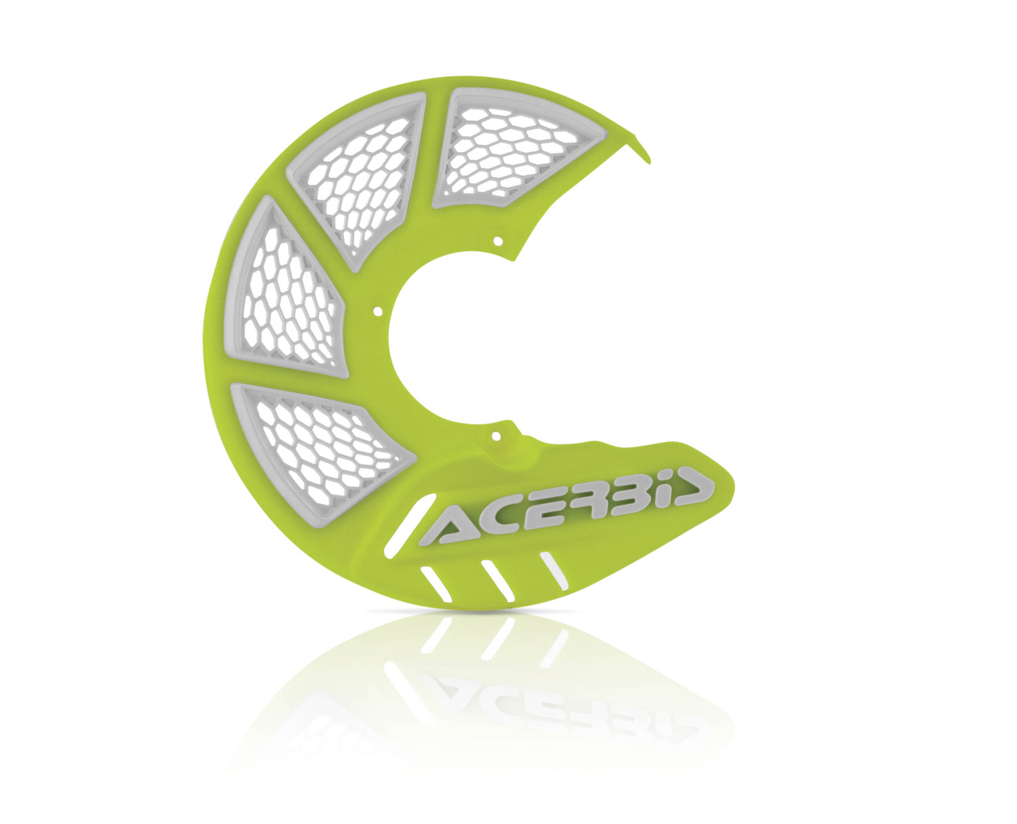 Acerbis X-brake 2 vented front brake disc protector universal Fluor Yellow / White