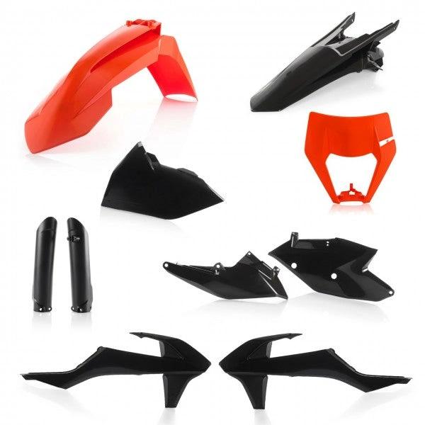 Cycra Kunststoffkit Schwarz/Orange mit Kunststoff-Scheinwerfer für KTM EXC/EXC-F 250/300/350/450/500 17-19 - MxProStoreParts