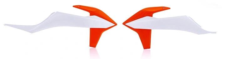 Cycra radiator kappen Wit 2020 / Oranje KTM SX 125/150/250 19 - & SX - F 250/350/450 19 - & EXC 250/300 20 & EXC - F 250/350/450/500 20 - MxProStoreParts