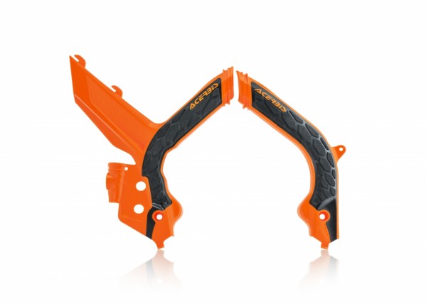 Acerbis X-Grip framebeschermers – oranje/zwart – geschikt voor KTM SX & SX-F (2019–2022)