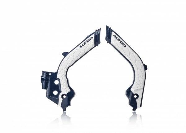 Acerbis X-Grip Rahmenschützer weiß/blau Husqvarna TC/FC 125/250/350/450 19 – & TE 250i/300i 20 & FE 250/350/450/501 20 & Gas Gas EC/MC 125/250/300/350F 2021 – MxProStoreParts