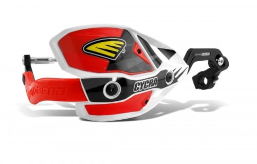 Cycra Dichte Handkappen Rood / Wit Ultra Pro Bend CRM voor 28,6mm stuur - MxProStoreParts