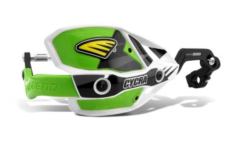 Cycra Dichte Handkappen Groen / Wit Ultra Pro Bend CRM voor 28,6mm stuur - MxProStoreParts