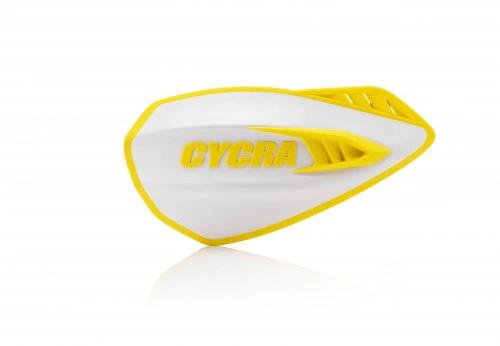 Cycra Cyclone Open Handprotektoren Weiß / Gelb (mit Montagesatz) - MxProStoreParts