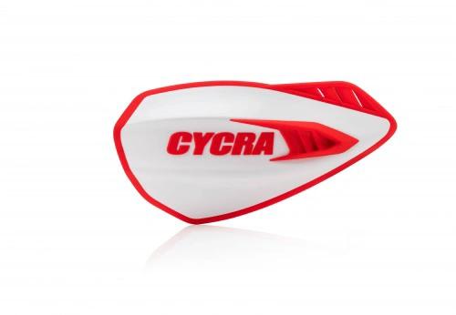 Cycra Cyclone Open Handprotektoren Weiß / Rot (mit Montagesatz) - MxProStoreParts