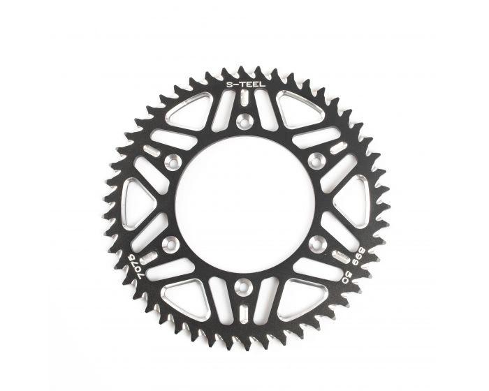 S - teel achtertandwiel 49 tands aluminium Zwart Beta/Gas Gas/Husqvarna - 13/Sherco - MxProStoreParts