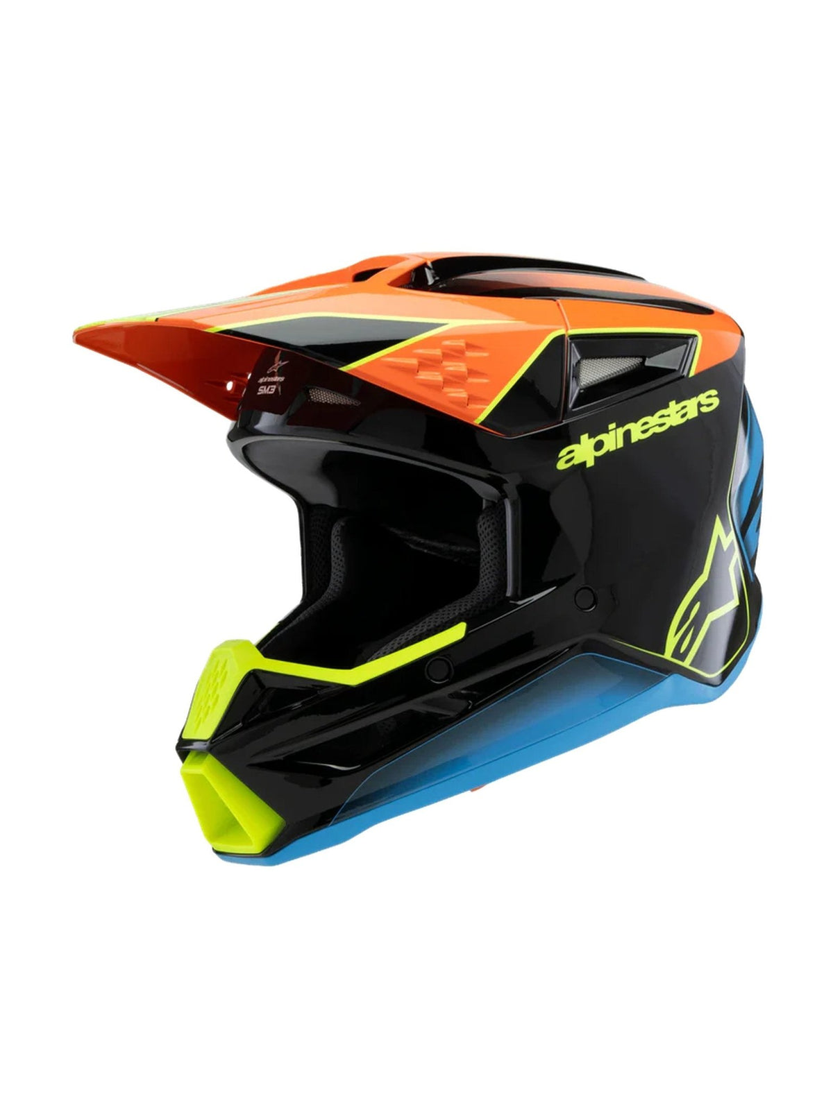 Alpinestars Helmet SM3 Youth Fray Black/Orange/YEllow Fluo - MxProStoreParts