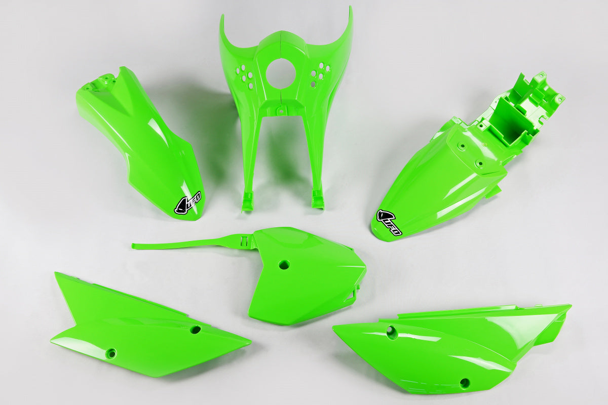 UFO Plastic kit 5-parts Green 026 KLX110 2010- - MxProStoreParts