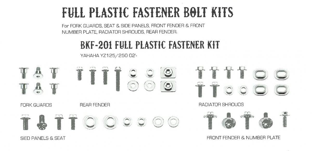 Airtime Volledige plastic set schroeven set Fantic XX/XE 125 21 & Yamaha YZ 125/250 02-