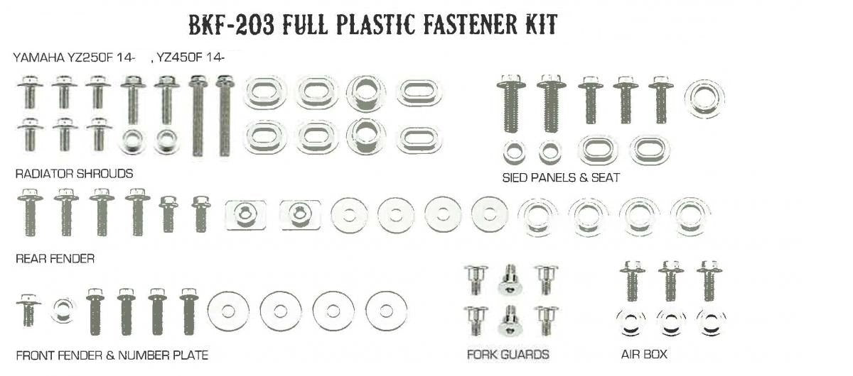 Airtime Vollständiges Kunststoff-Set mit Schrauben für Yamaha YZ 250F 14 - 18 & YZ 450F 14 - 17 - MxProStoreParts