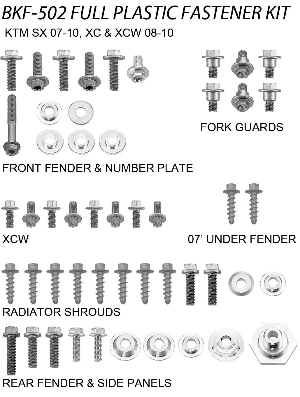 Airtime Volledige plastic set schroeven set KTM SX/SX-F 07-10
