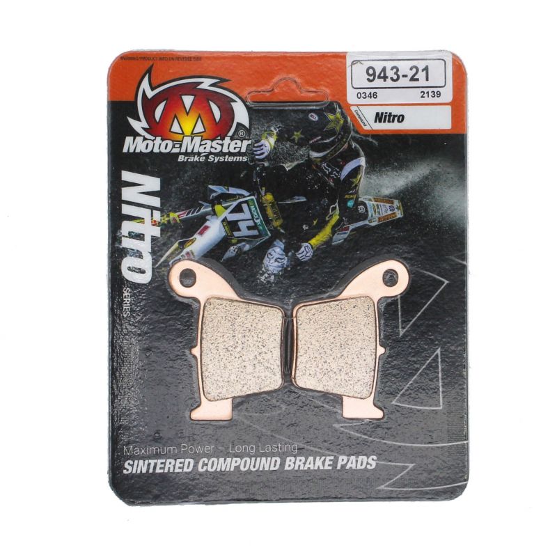 Moto Master Sintered Metal Rear Brake Pads Nitro Honda, TM 85