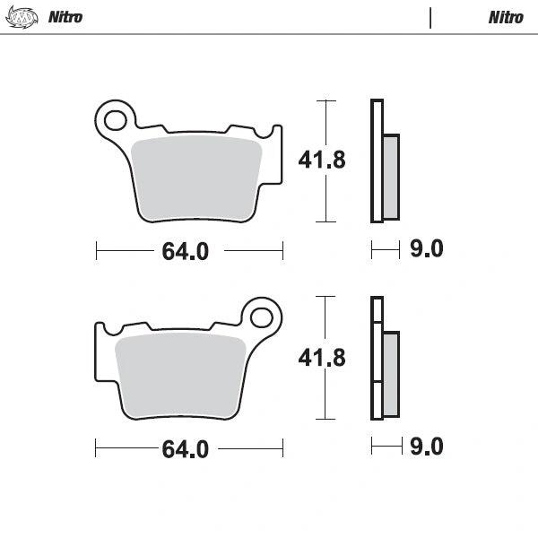 Moto Master Gesintertes Metall hintere Bremsbeläge Nitro für KTM/Husqvarna/Gas Gas - MxProStoreParts