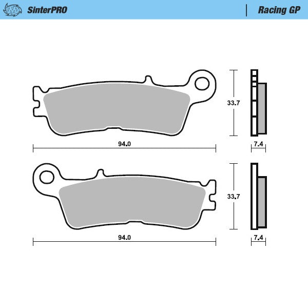 Moto Master Front brake pads Sinter Pro Racing GP for MXC brake caliper Yamaha/Fantic 2022-
