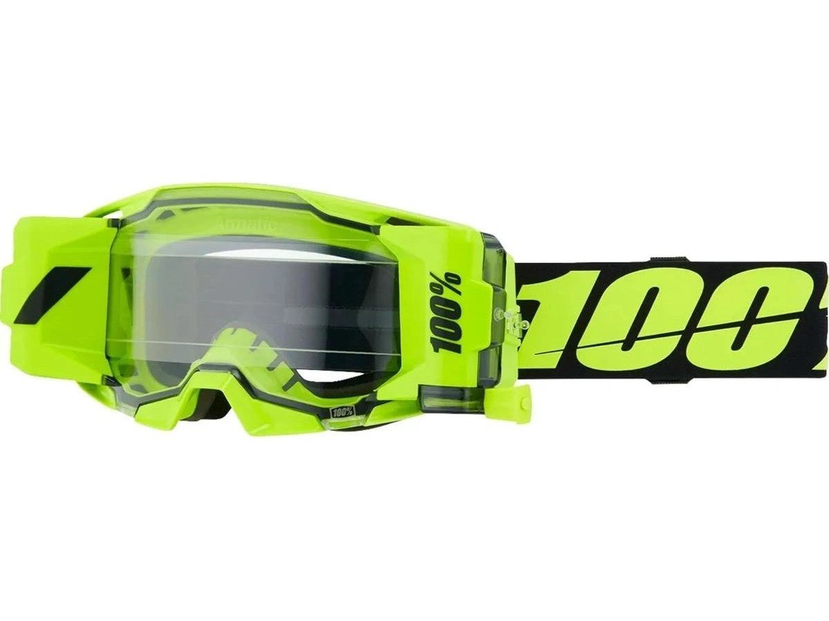 Goggle Armatic Forecast Neon Yellow - Clear Lens, Anti - Fog Crossbril - MxProStoreParts