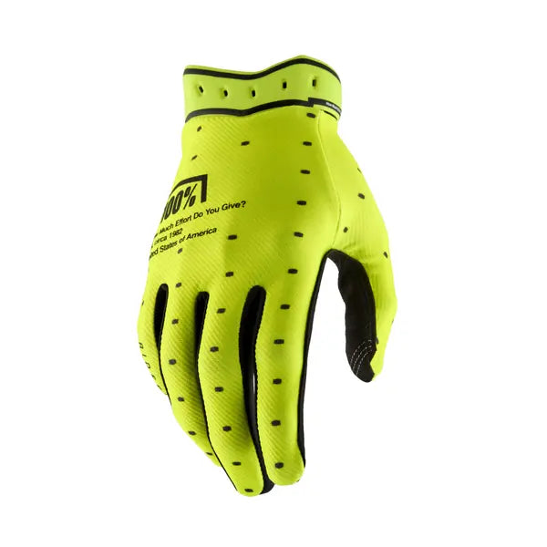 100% Ridefit crosshandschoenen fluor geel
