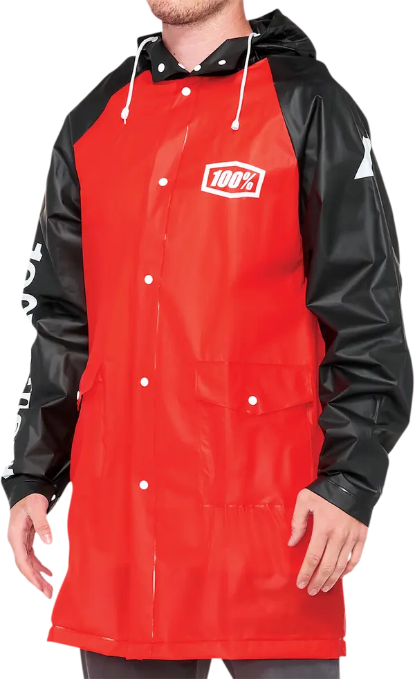 100% Torrent regenjas - Zwart/rood/wit