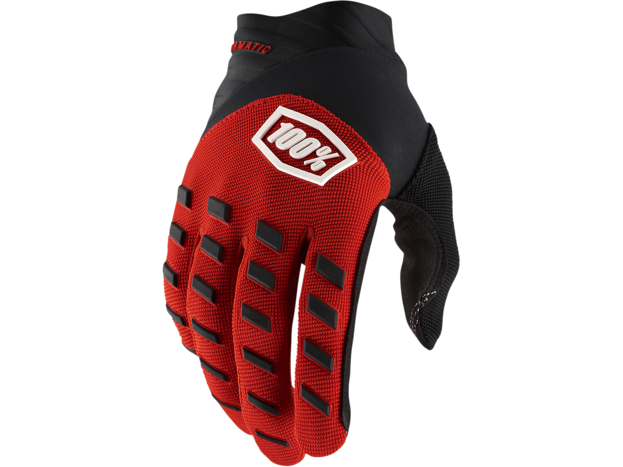 100% Airmatic Handschuhe Schwarz/Rot Größe M