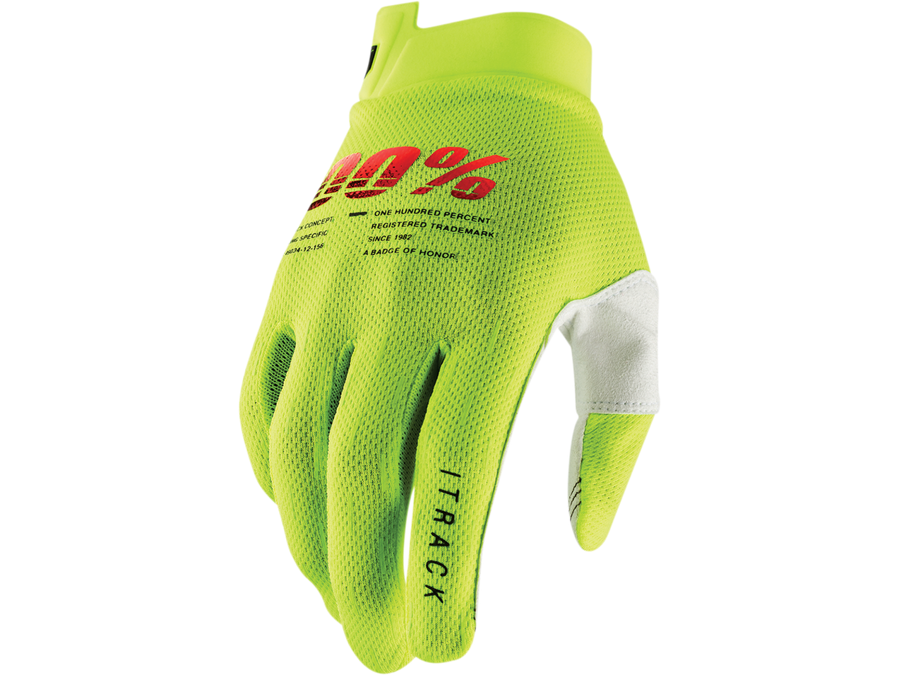 100% Handschuhe Itrack Fluor Gelb Größe XL