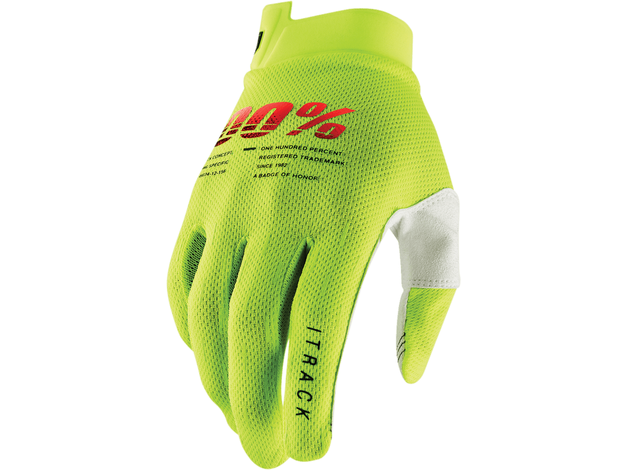 100% handschoenen Itrack Fluor Geel Maat XL - MxProStoreParts