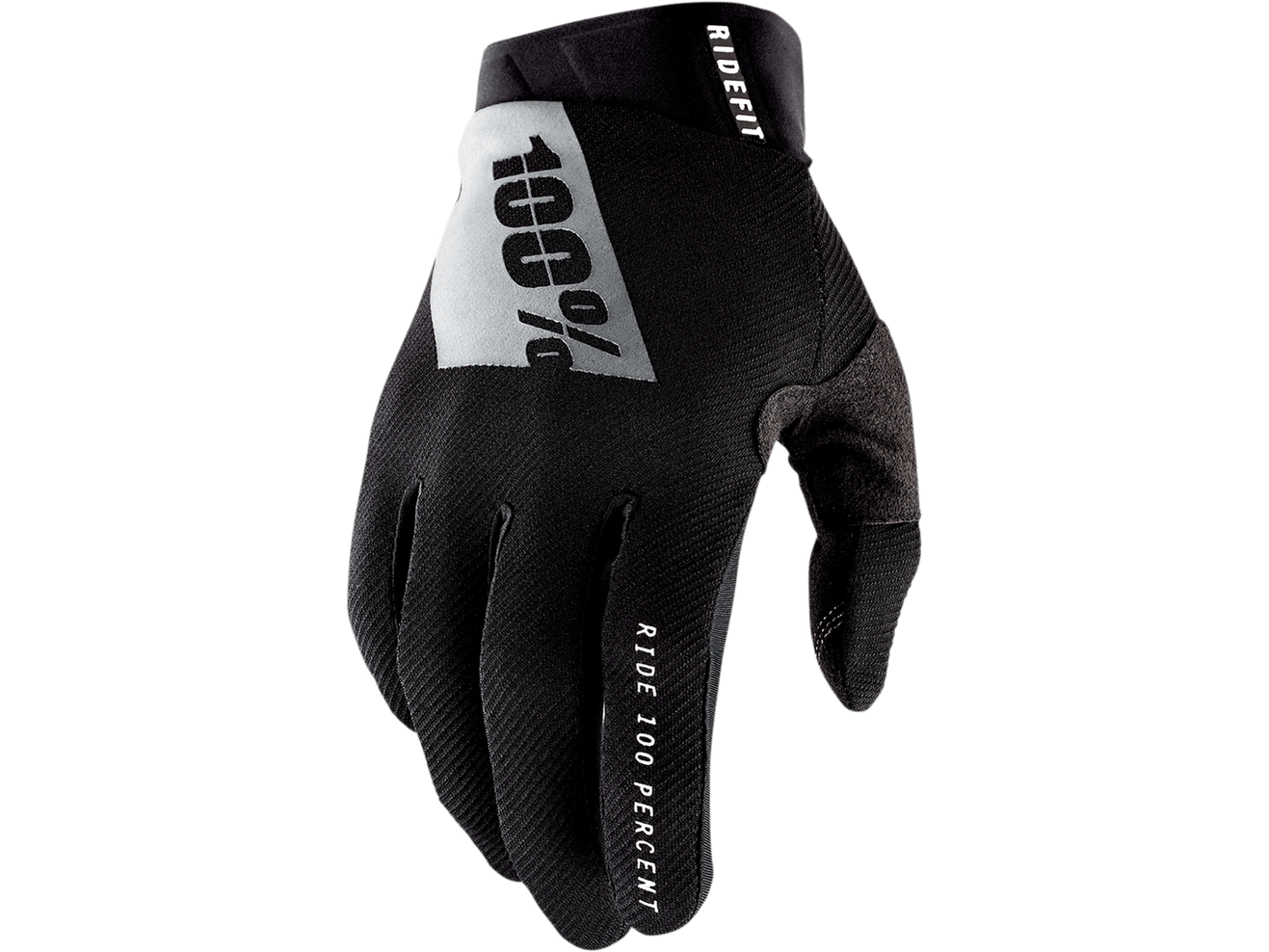 100% handschoenen Ridefit Zwart / Wit Maat M - MxProStoreParts