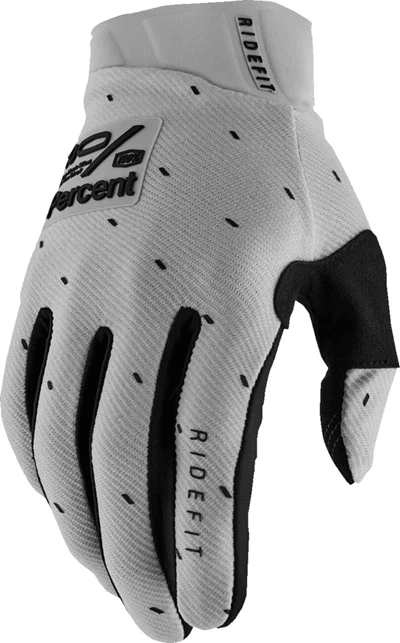 100% handschoenen Ridefit SLSHR Zilver Maat S - MxProStoreParts