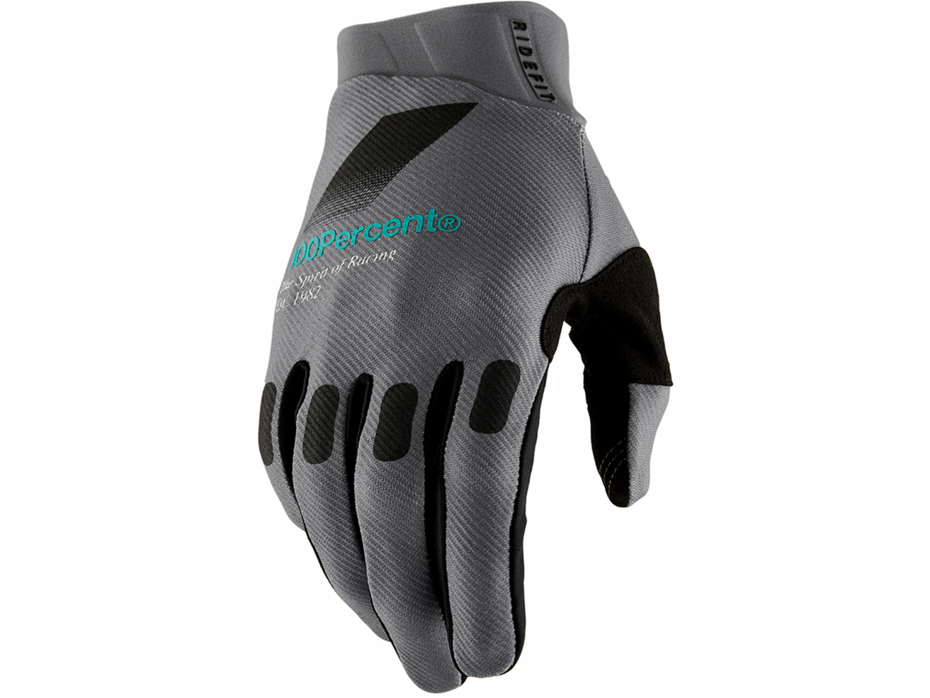 100% Handschuhe Ridefit Petrol Grau / Schwarz Größe M