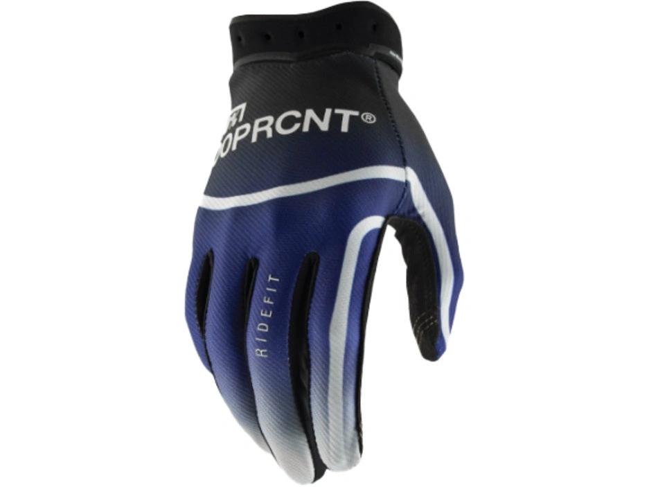 100% handschoenen Ridefit Blauw Maat L 2026 collectie - MxProStoreParts