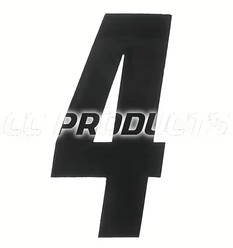 CC Products plaknummer 4 Zwart 11cm hoog ( per stuk ) nummer 4 - MxProStoreParts