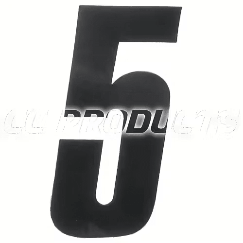 CC Products plaknummer 5 Zwart 11cm hoog ( per stuk ) nummer 5 - MxProStoreParts