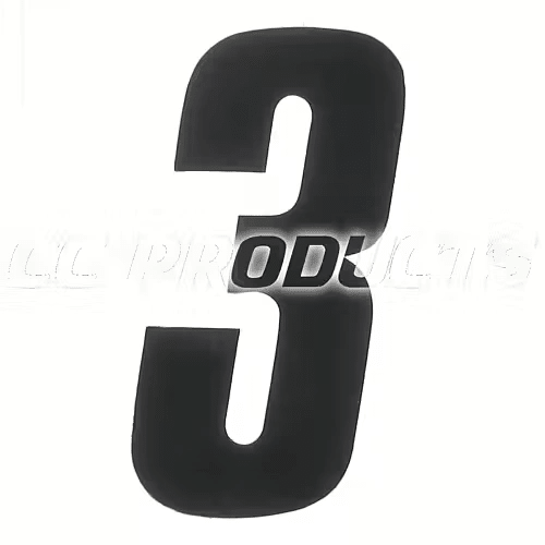 CC Products plaknummer 3 Zwart 17cm hoog ( per stuk ) nummer 3 - MxProStoreParts