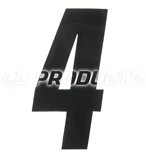 CC Products plaknummer 4 Zwart 17cm hoog ( per stuk ) nummer 4 - MxProStoreParts