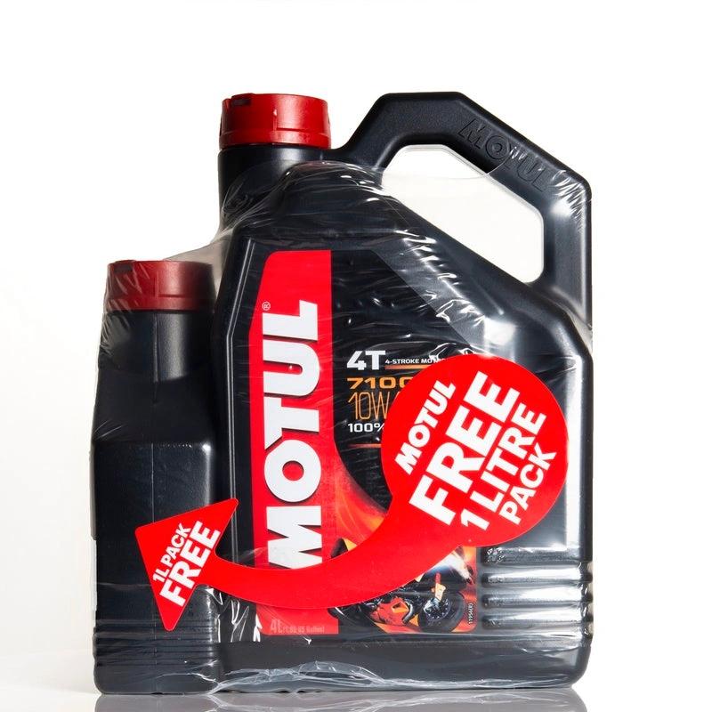 MOTUL 7100 4T Motoröl - 10W40 4 Liter 100% synthetisch (+ 1 Liter Flasche gratis) - MxProStoreParts