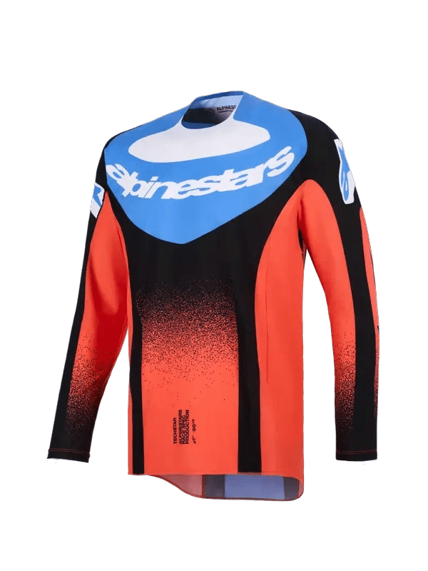 Alpinestars Techstar Knif MX-Trikot – Orange / Schwarz / Blau - MxProStoreParts