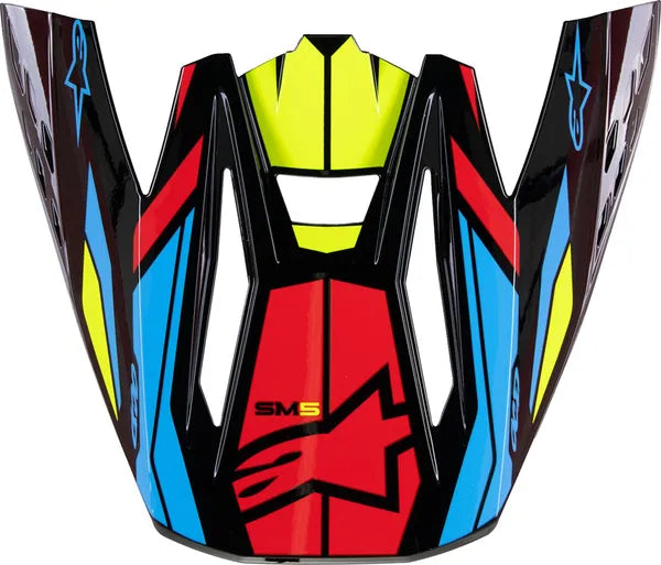 Alpinestars S-M5 Action 2 helmklep – Zwart Geel fluo Helderrood glanzend