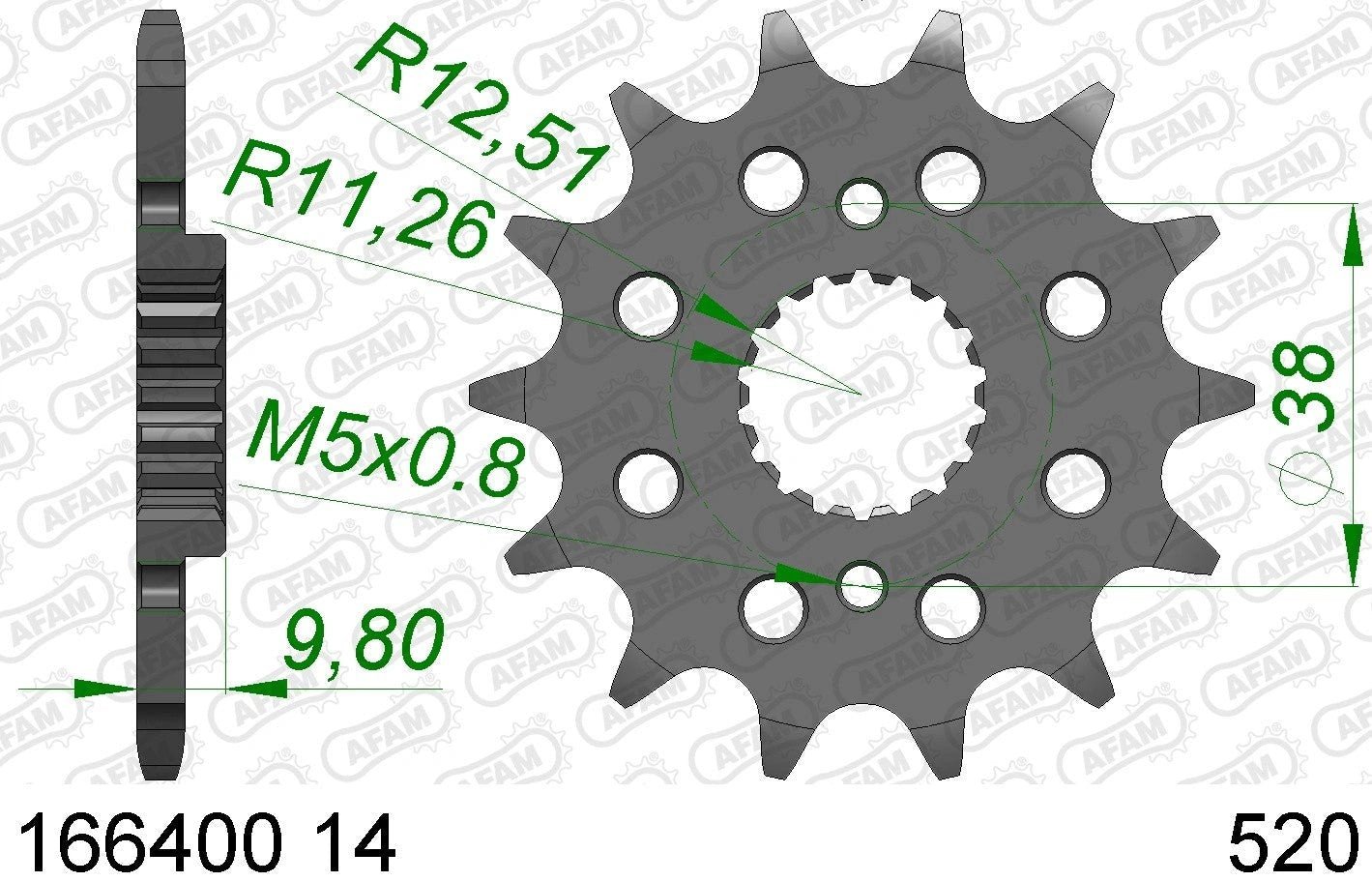 AFAM Vorderkettblatt Husqvarna TC 449 11 - 13 Husqvarna TE 449 11 - 14 - MxProStoreParts