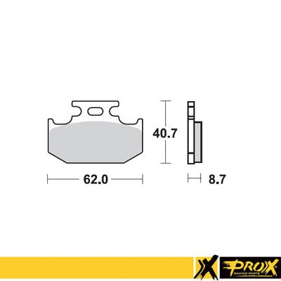 Fabrikantillustratie: ProX Rear Brake Pad KX125/250/500 '89-94 + RM125/250 '89-95