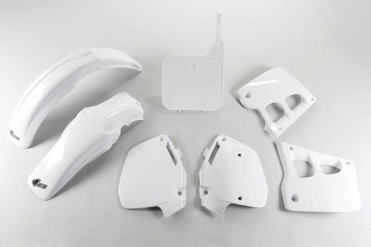 UFO Plastic kit 5-parts White 041 CR125 91-92 CR250 90-91 - MxProStoreParts
