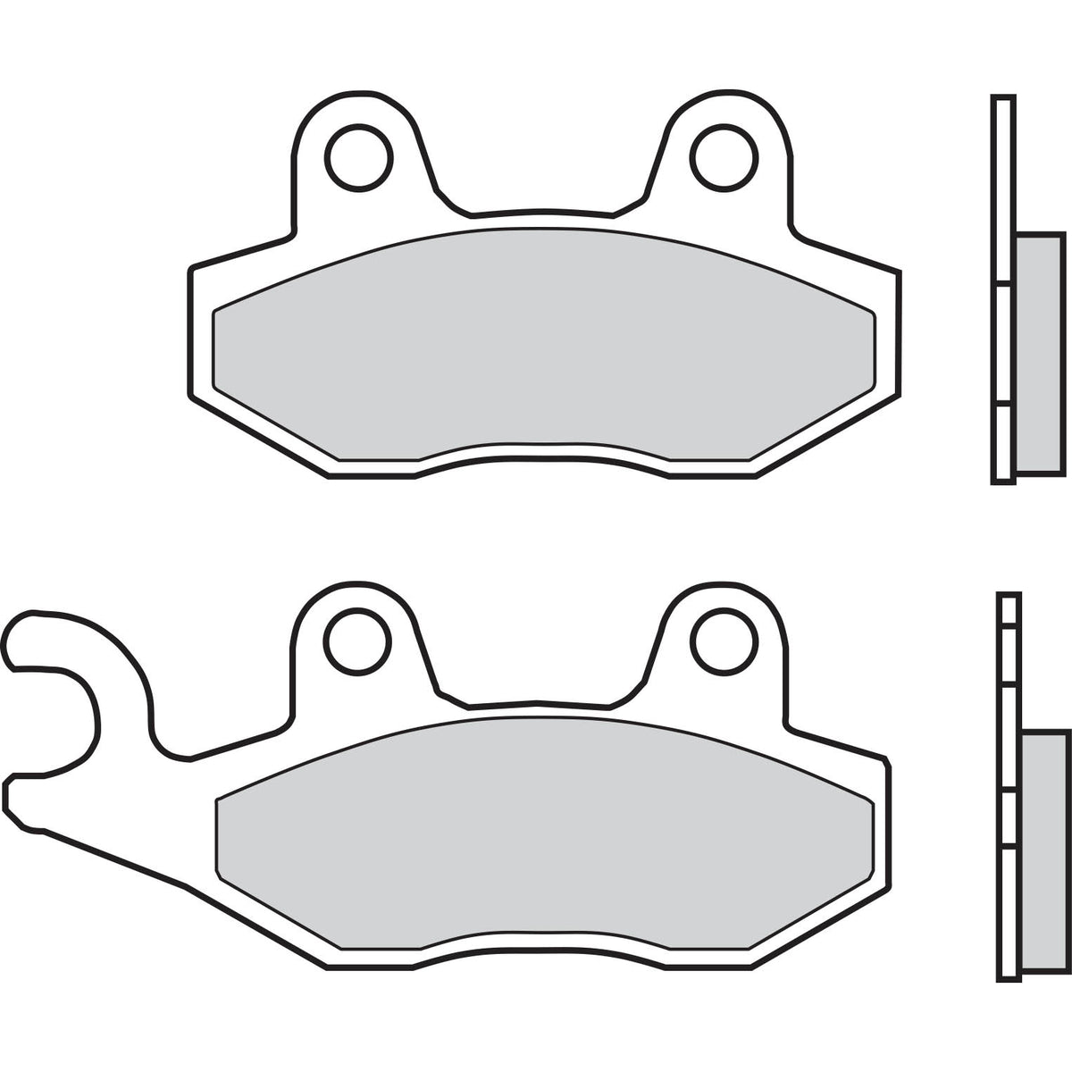 Technische illustratie: Brembo Brakepads Carbon-Ceramic – 07SU1215; uitvoering volgens artikelgegevens