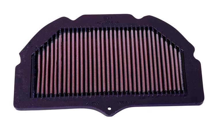 K&N air filter for GSXR600/750/1000, purple frame with pink pleated media