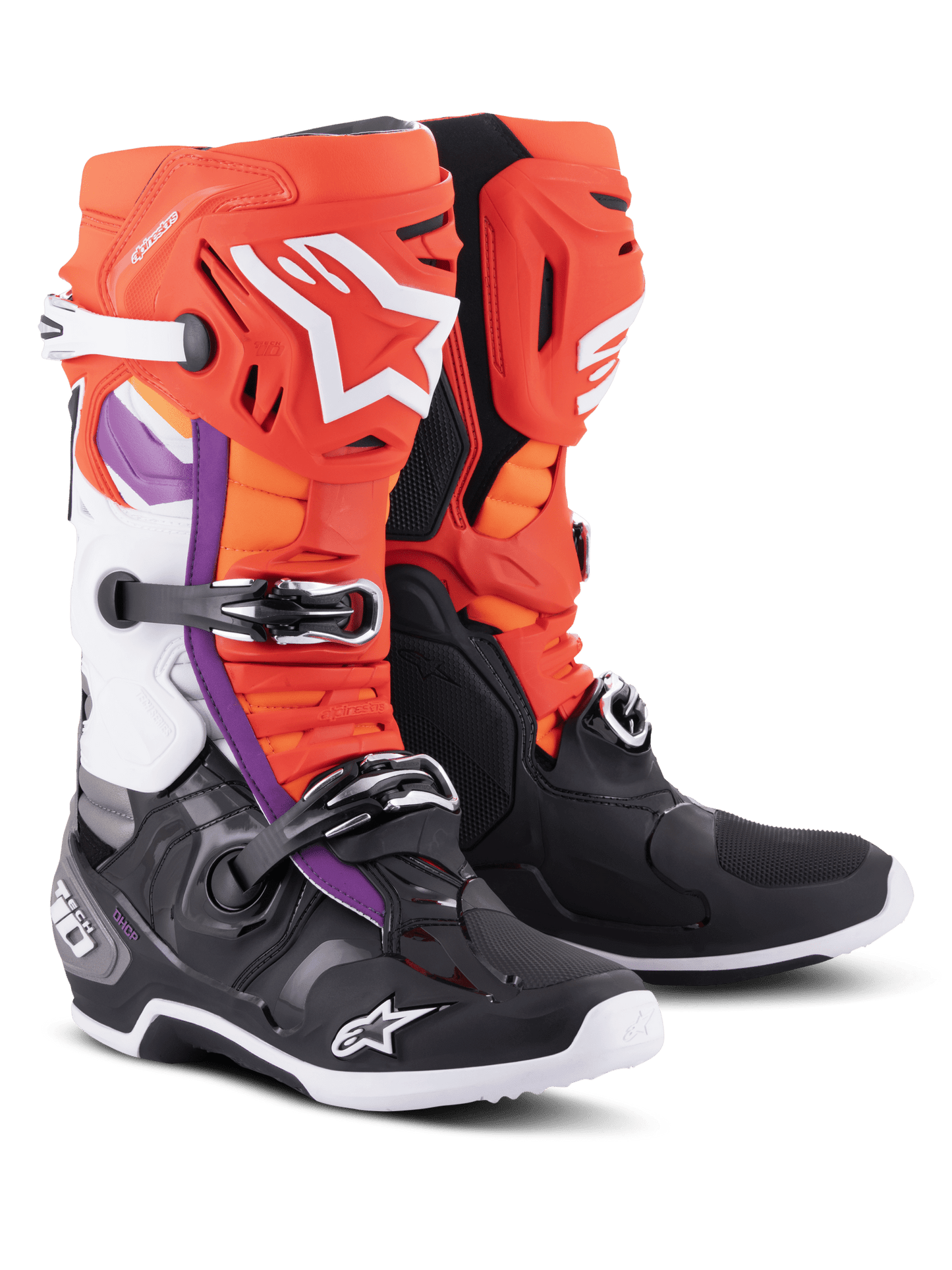 Alpinestars Tech 10 Laarzen Zwart Rood Fluo Oranje Fluo Wit - MxProStoreParts