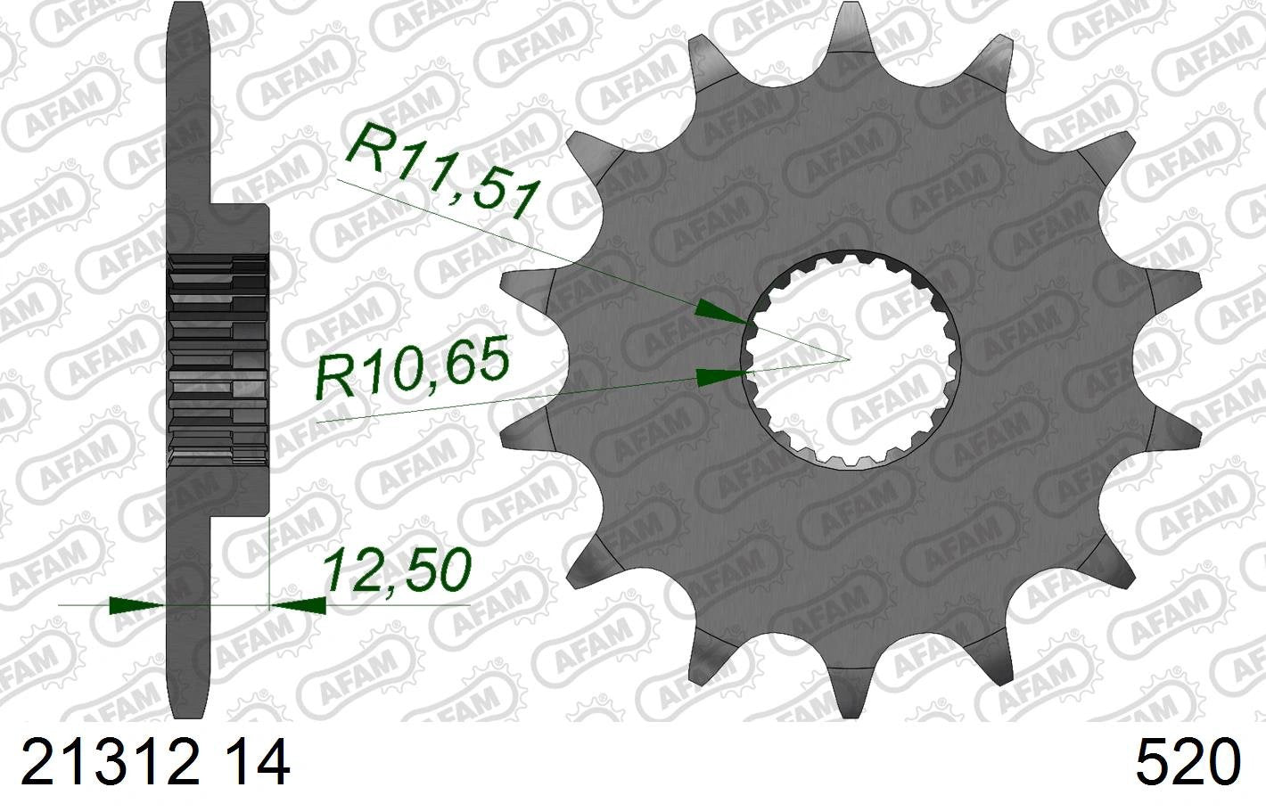 AFAM voortandwiel Yamaha YFM 250R Raptor 2008 - 2013 520 - MxProStoreParts