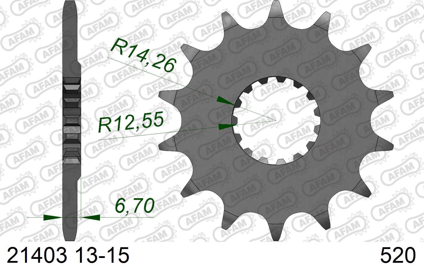AFAM voortandwiel 13 tands 520 Yamaha YFZ 450R 2009 - 2020 - MxProStoreParts