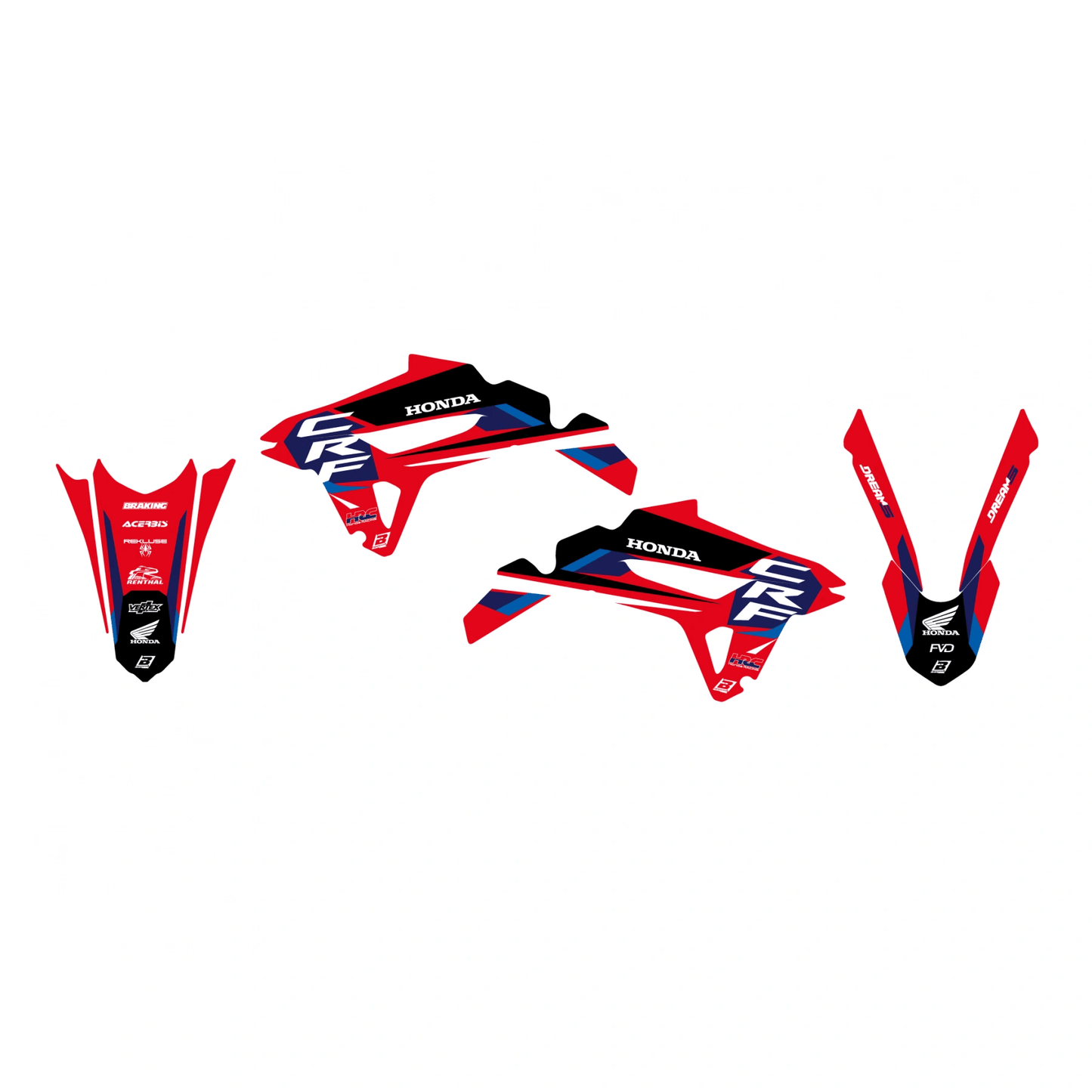 Blackbird Stickerset Dream 5 für Honda CRF 250R 2022 – 2024 und CRF 450R 2021 – 2024 – MxProStoreParts