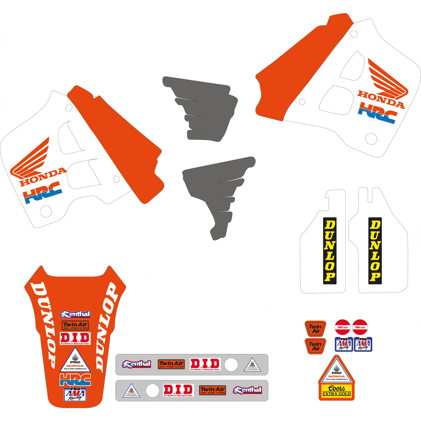 Blackbird Aufkleber-Set USA 1991 Honda CR 125R 1990 - 1992 & CR 250R 1990 - 1991 - MxProStoreParts