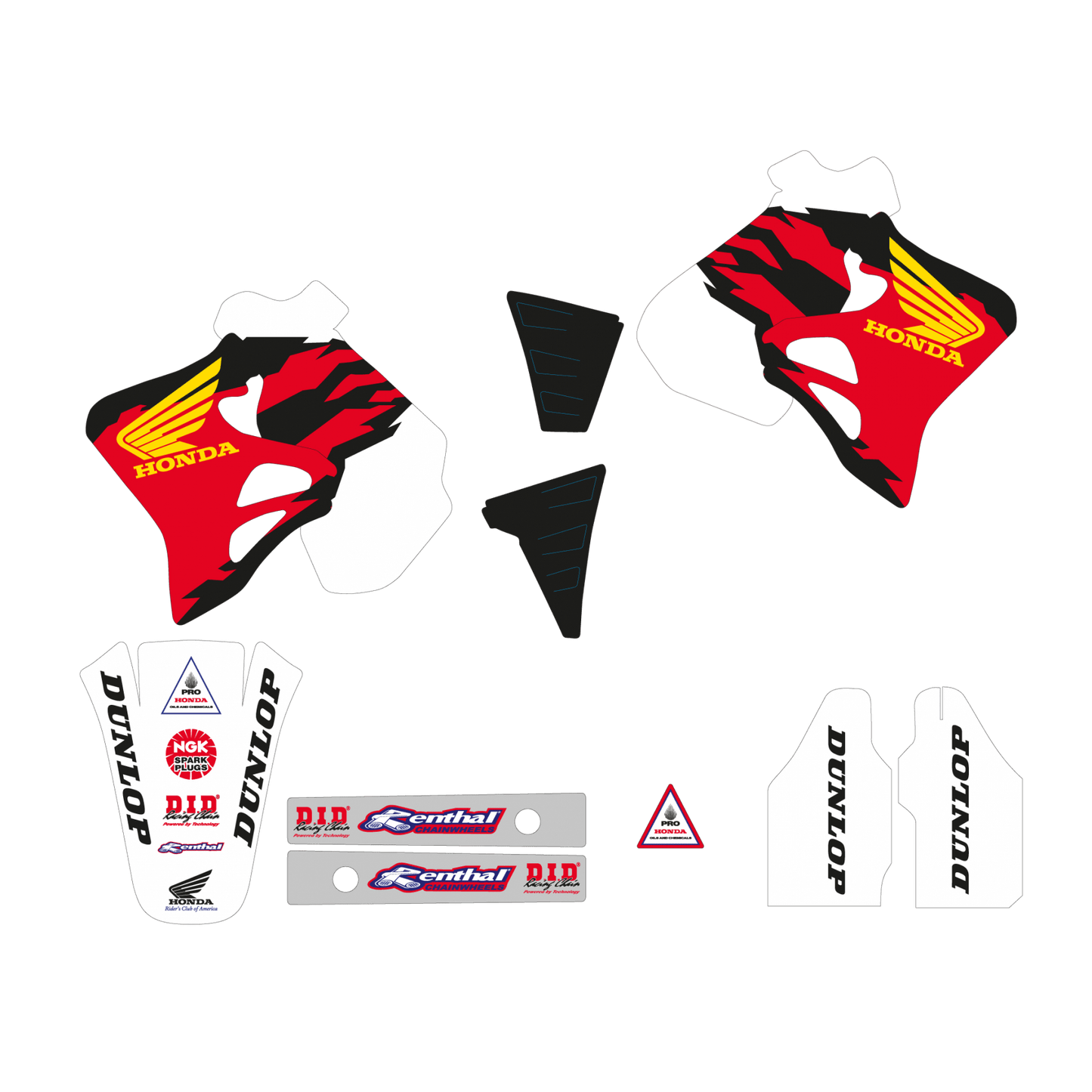 Blackbird Aufkleber-Set USA 1995 Honda CR 125R 1993 bis 1997 und CR 250R 1992 bis 1996 – MxProStoreParts