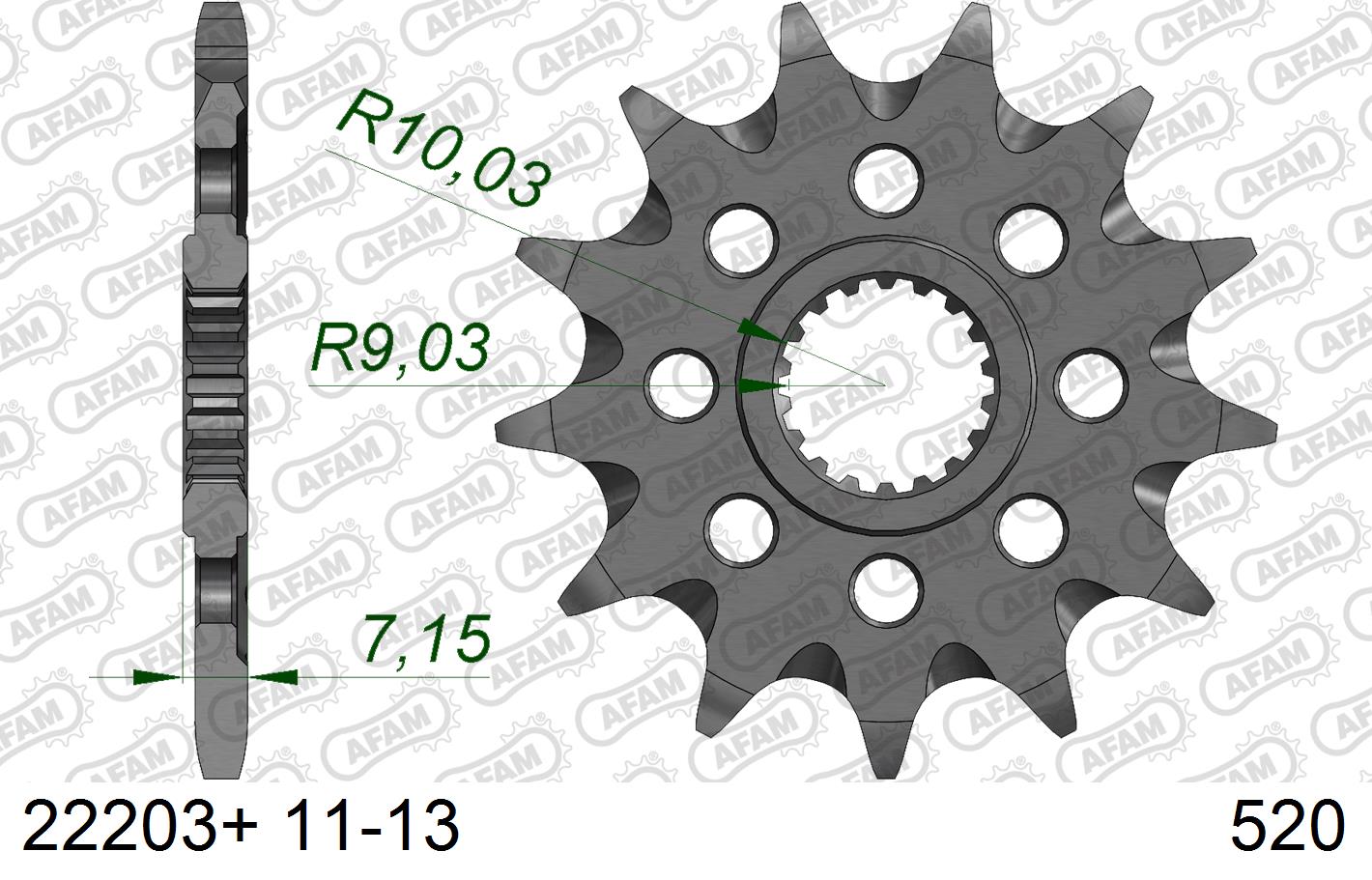 AFAM voortandwiel met moddergroef Suzuki RM 125 87-11 & RM-Z 250 07-12